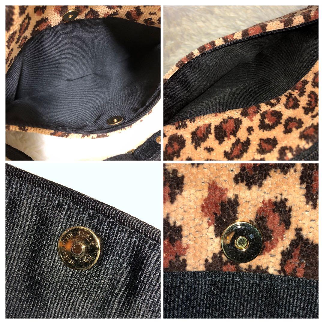 美品 フェイラー ショルダーバッグ レオパード シュニール織 ロゴ