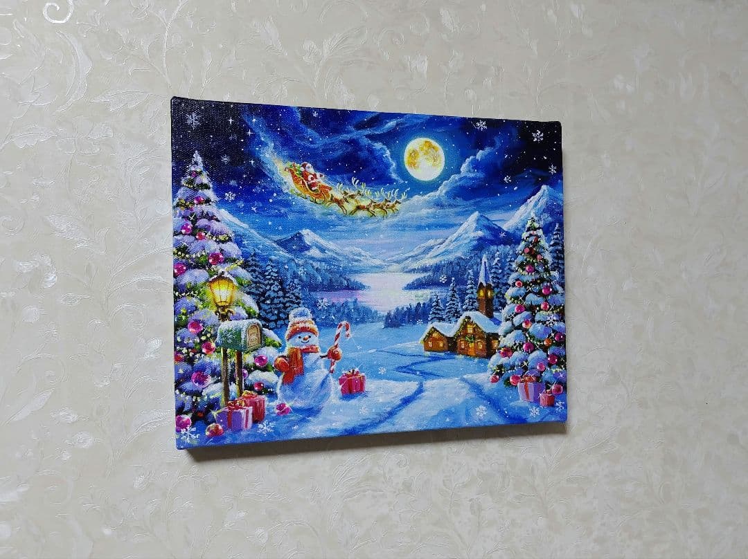 く*ら様 【至福のひととき】アクリル画 F3 風景画 絵画