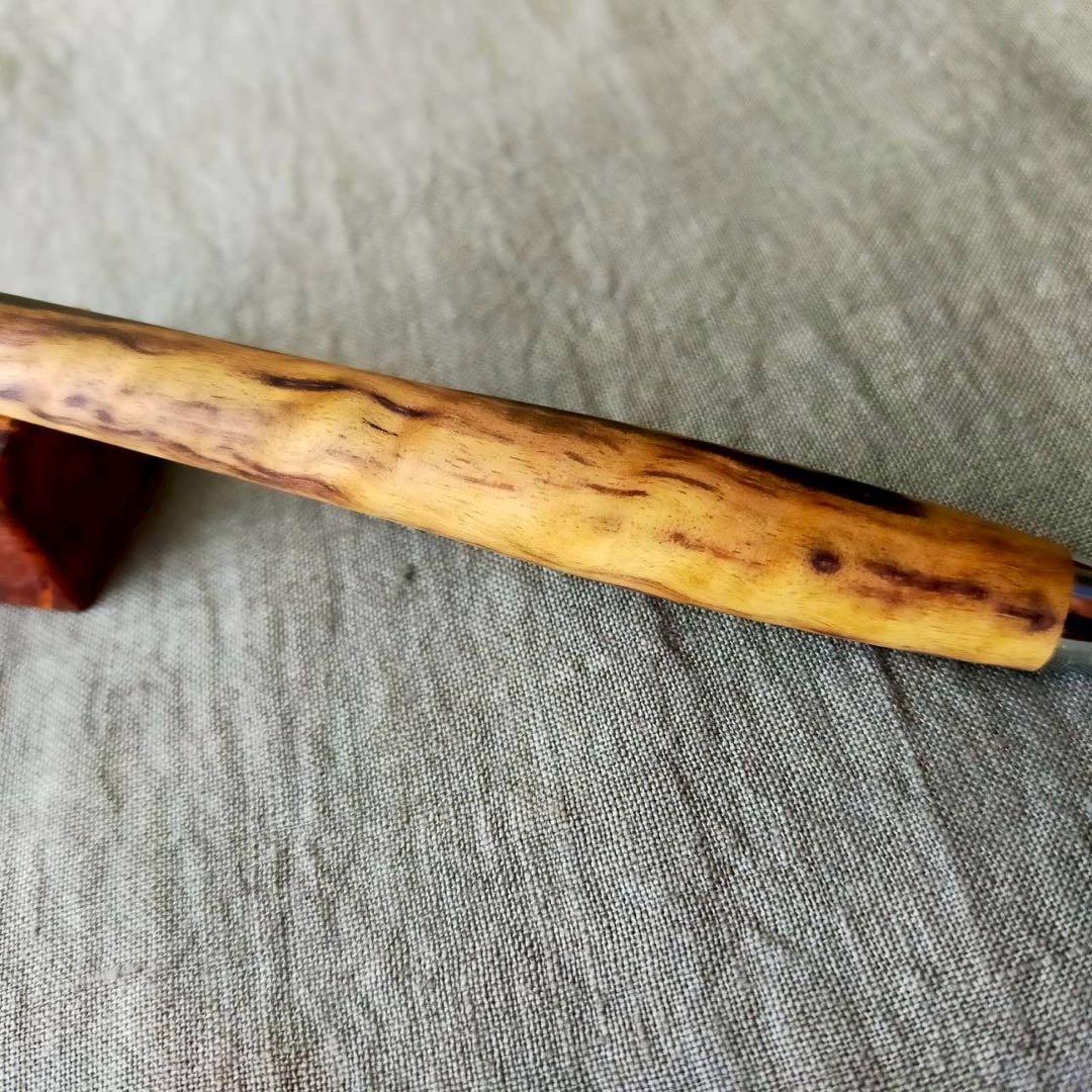 斑入黒檀 ハンドメイド 木軸ボールペン G2 天然木 シルバー - メルカリ