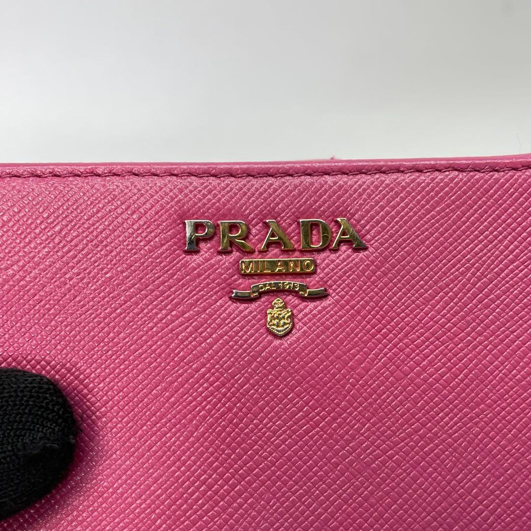 2814 PRADA プラダ 折り財布 コンパクトウォレット ピンク レ