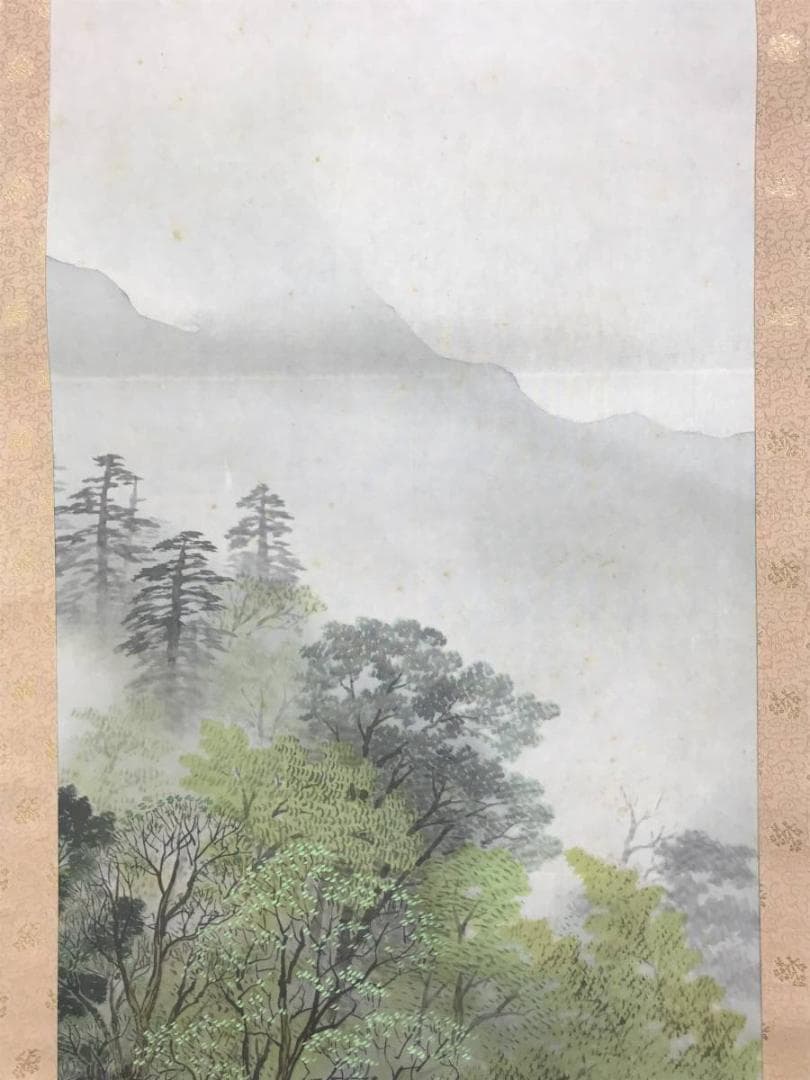 【真作】光宣/山村風景/水車小屋図/山水図/掛軸/名家伝来/AD-774