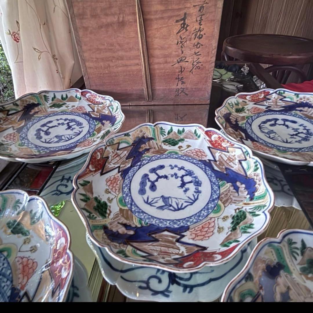 2226様感謝‼️最強運GOLD伊万里錦手 帆かけ舟❌山水❌