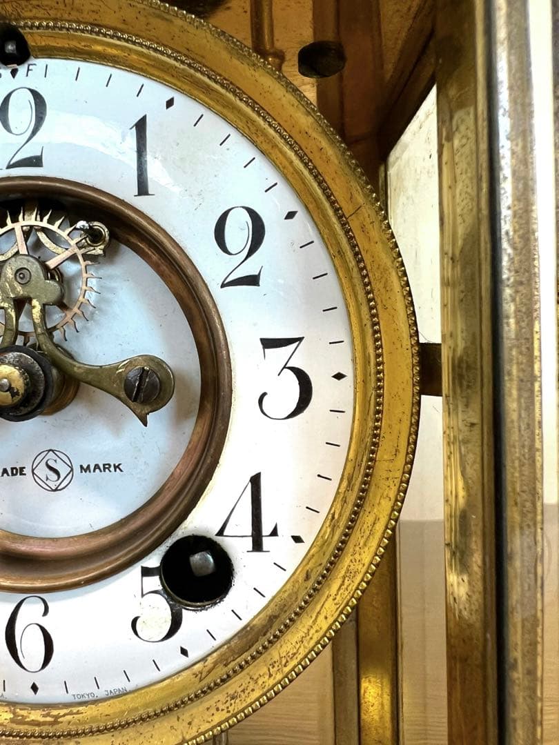 《希少＆入手困難》アンティーク 精工舎大理石水銀振り子ゼンマイ式古時計