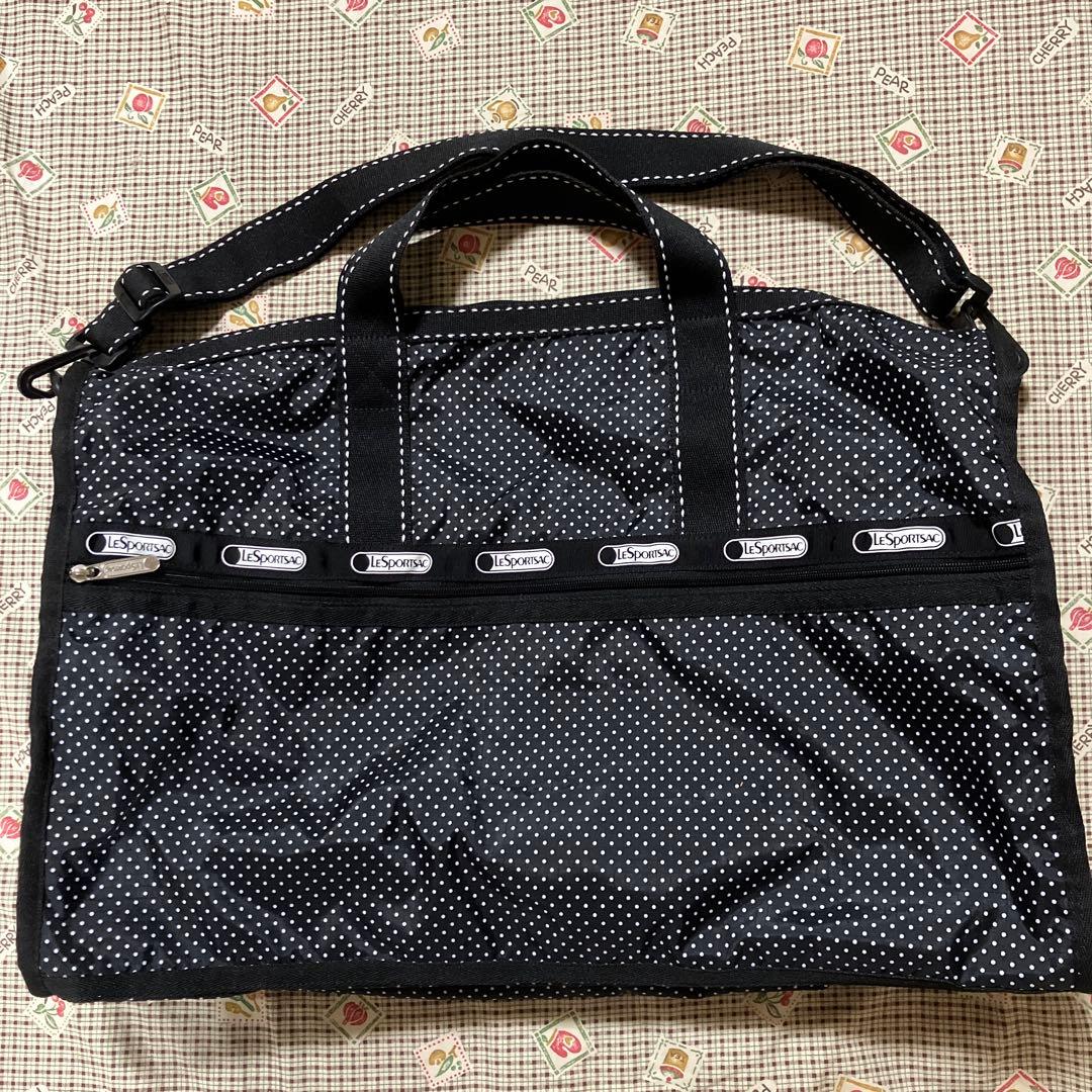 美品 レスポートサック ウィークエンダー ラージ ドット黒 ボストン