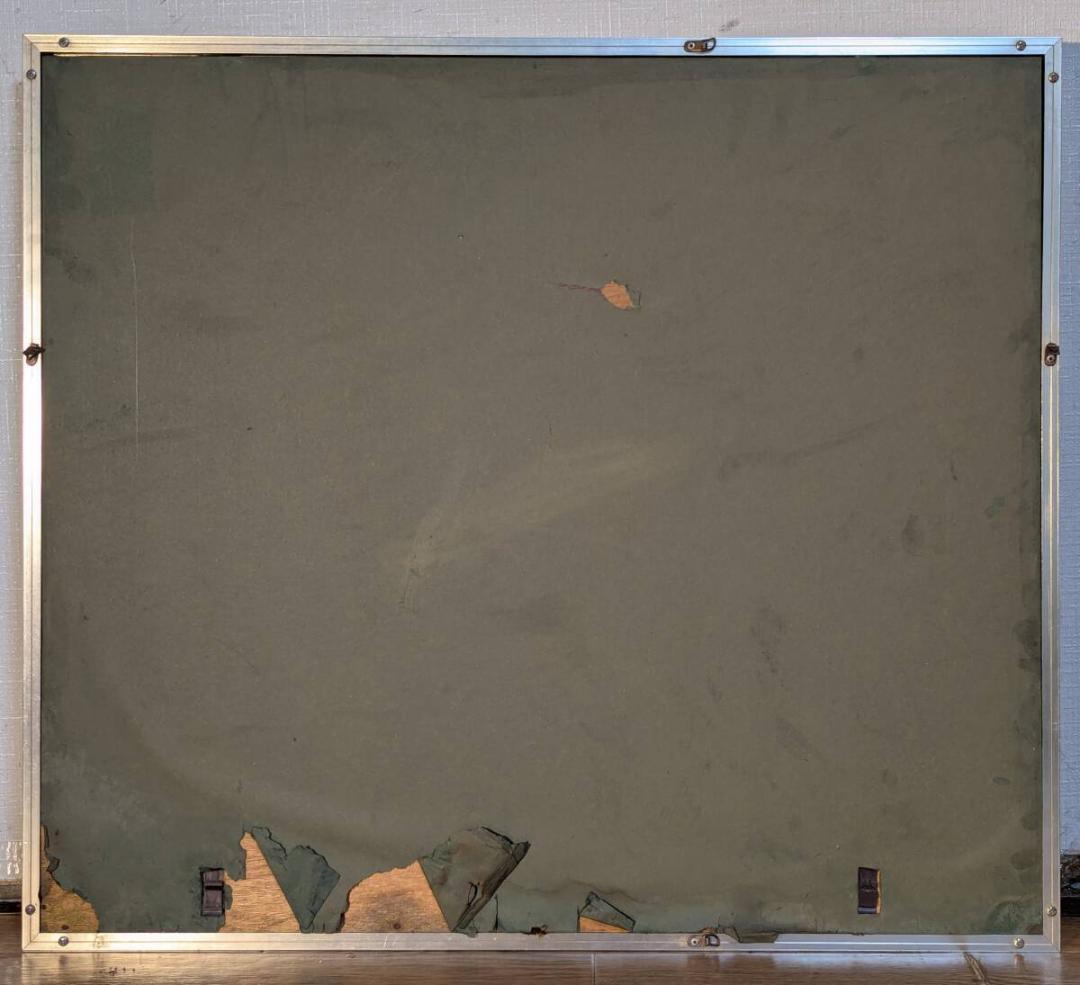 【真作】絵画　油彩8号　万里の長城を望む雄大な山岳風景　歴史遺産　Y182