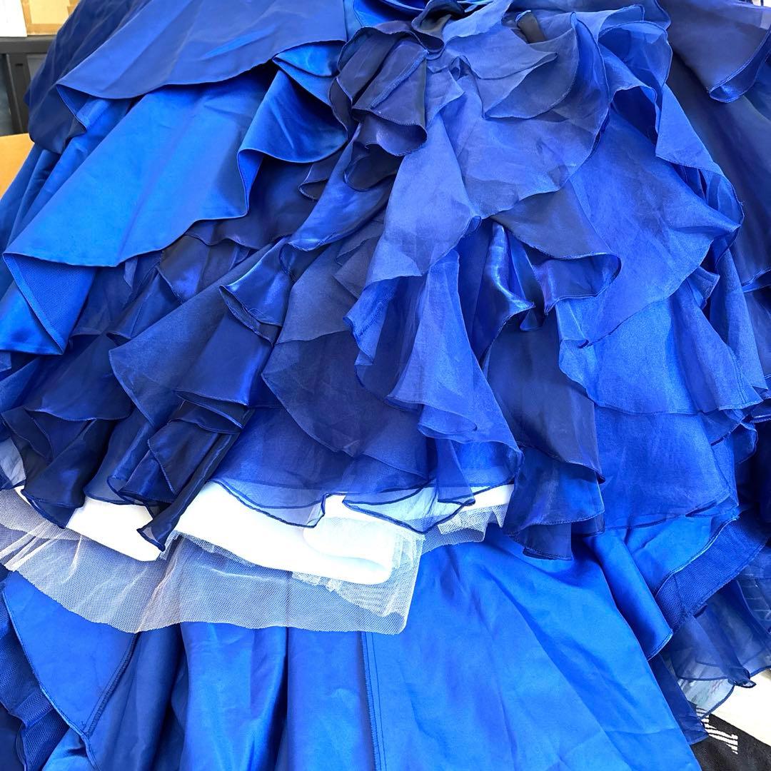 京都クラウディア ドレス ロイヤルブルー マーメイドライン フリル