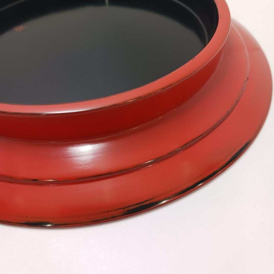 専用Y2718-11 三代 村瀬治兵衛 朱漆 高杯盆 菓子皿 直径18㎝　Z