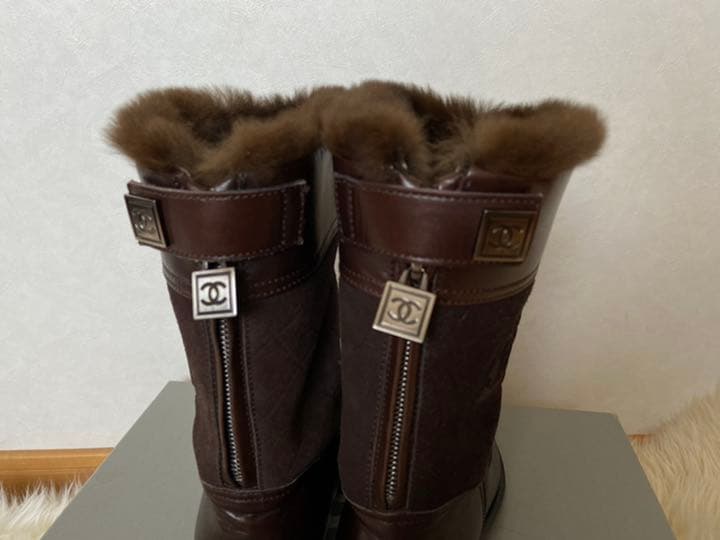 ドリスピ様❤️美品　シャネル　ブーツ　ミドル丈　ブラウン　正規品