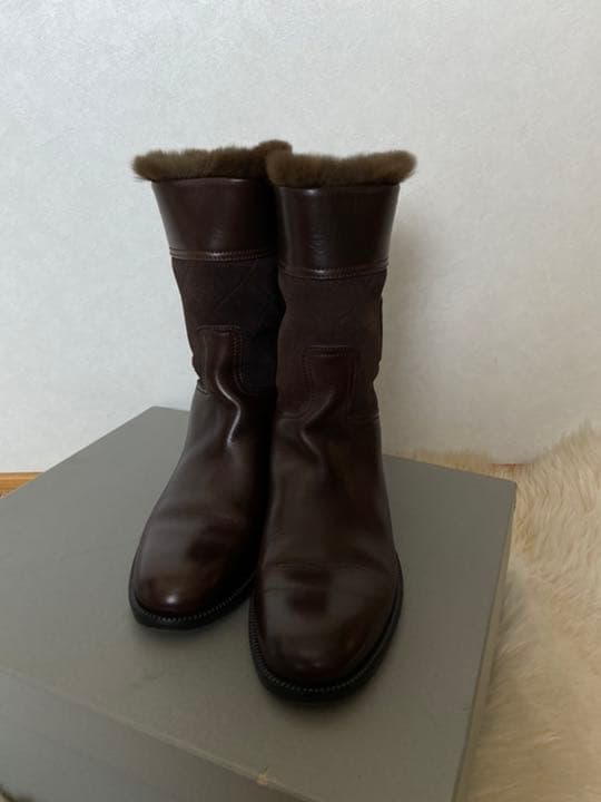 ドリスピ様❤️美品　シャネル　ブーツ　ミドル丈　ブラウン　正規品