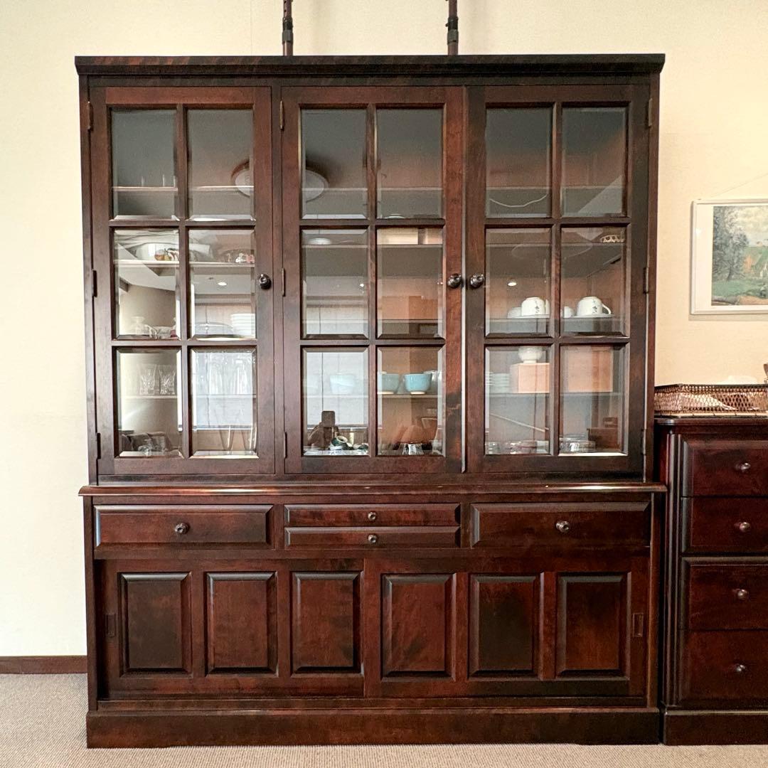 北海道民芸家具 食器棚 飛騨産業 アンティーク レトロ 昭和 ブラウン