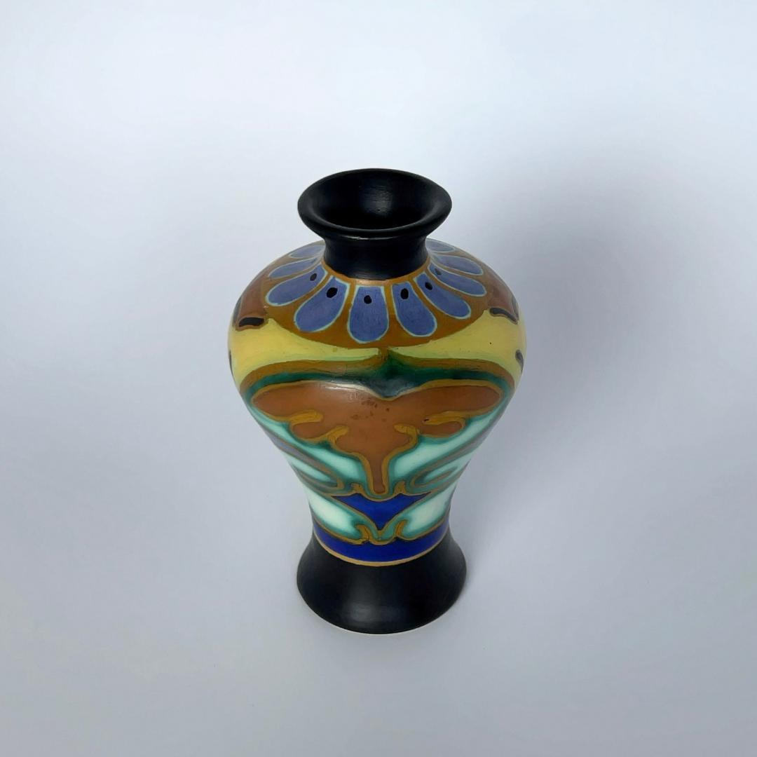 フラワーベースオランダ陶器ゴーダ窯アールデコアールヌーボー花瓶