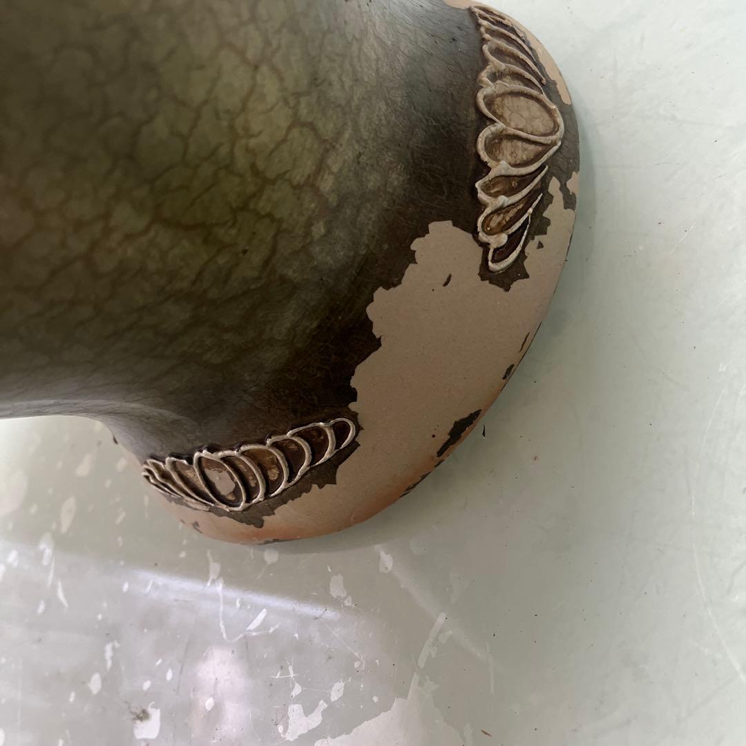 母子像 花瓶 陶器製 高さ約46cm 壺底1837F.Sを書きあり