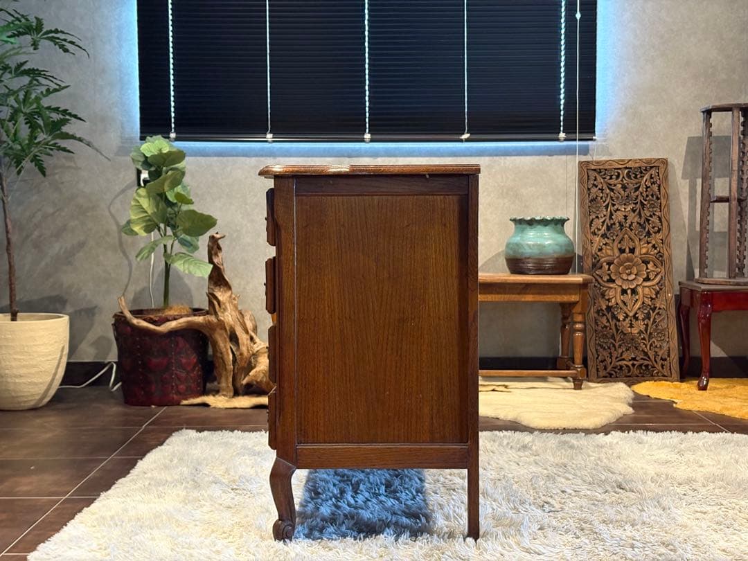 ヨーロピアン クラシック オーク材 サイドボード クラシカル アンティーク