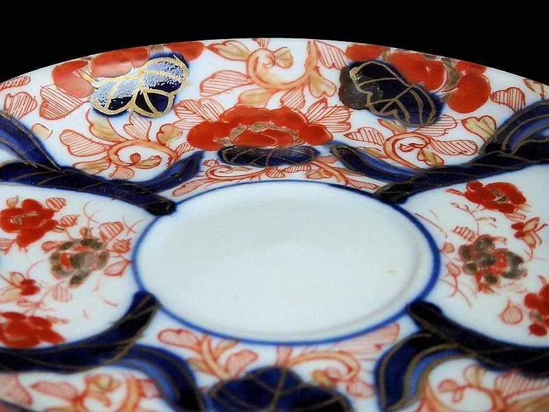 古伊万里　金襴手　花鳥紋に鳳凰の図　４寸皿　５枚　D047AS-DBu