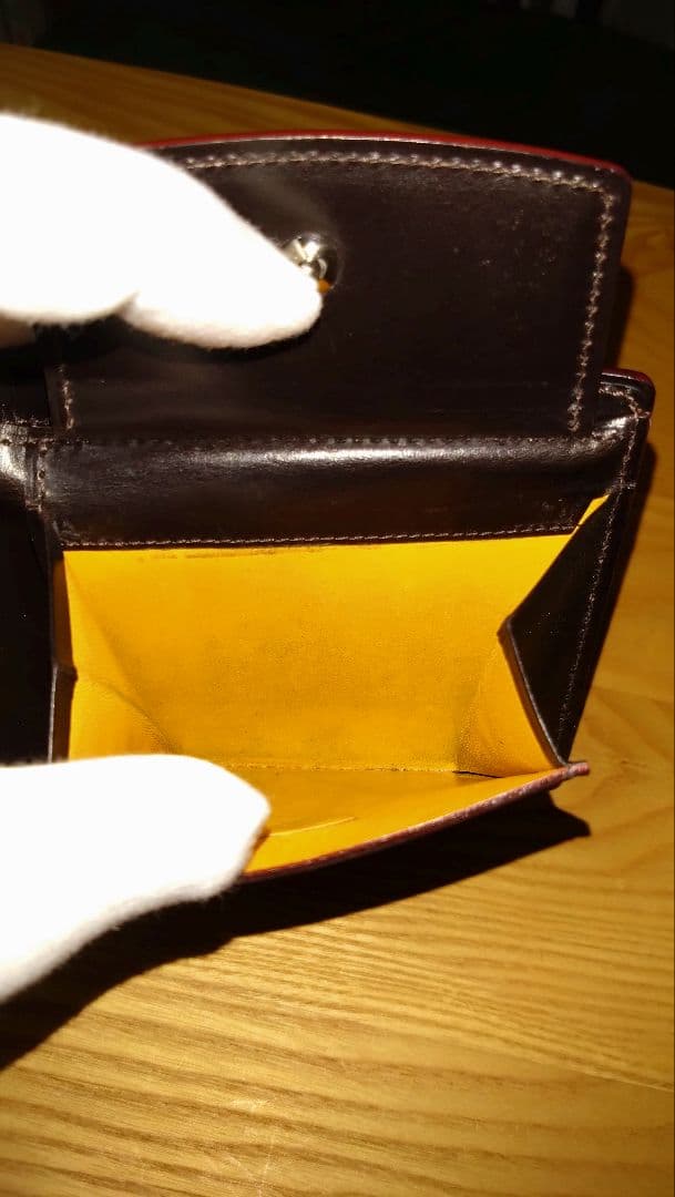 ガンゾ（GANZO）エイボン　芯通し　二つ折り財布（ダークブラウン）