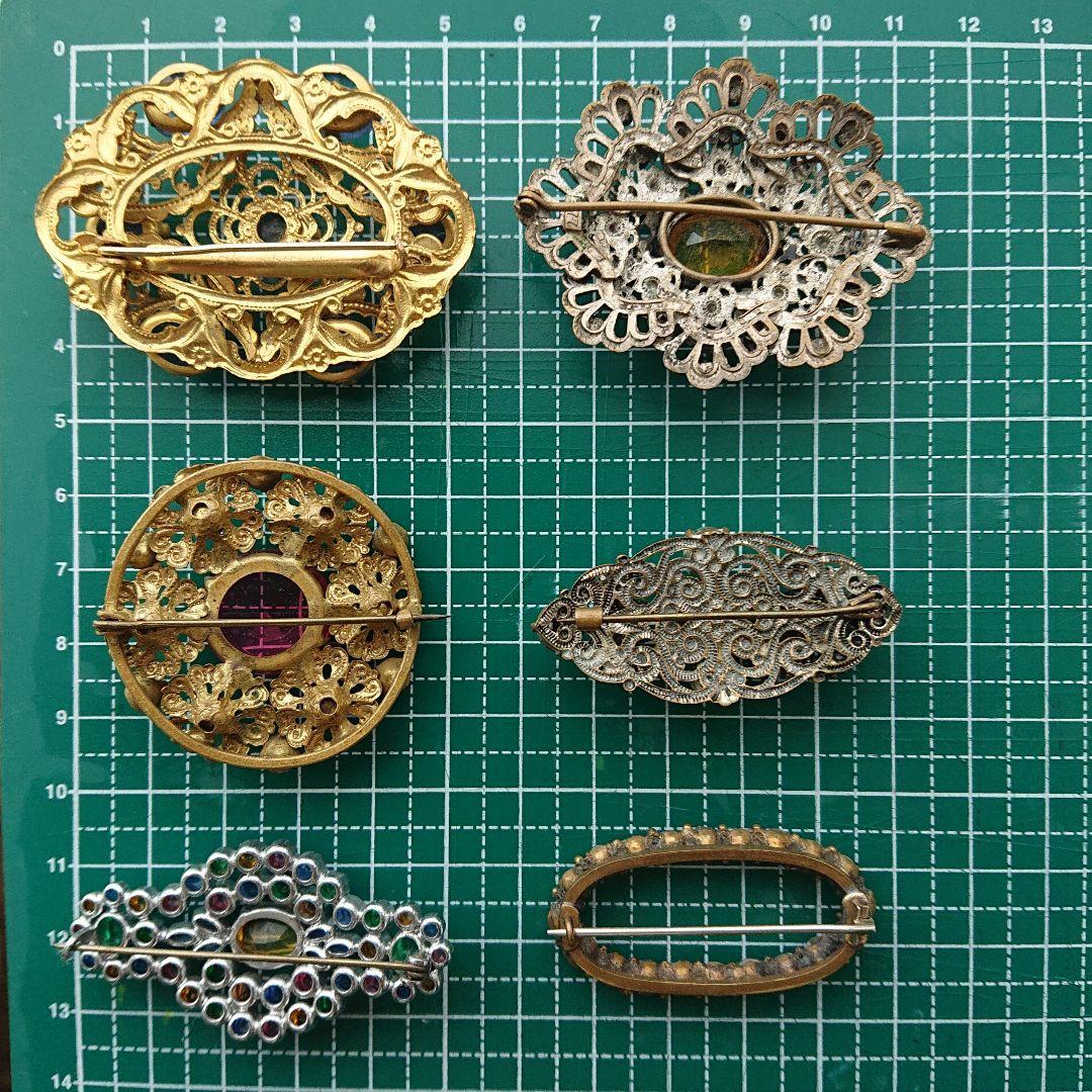 ヴィンテージ装飾ブローチ 6点