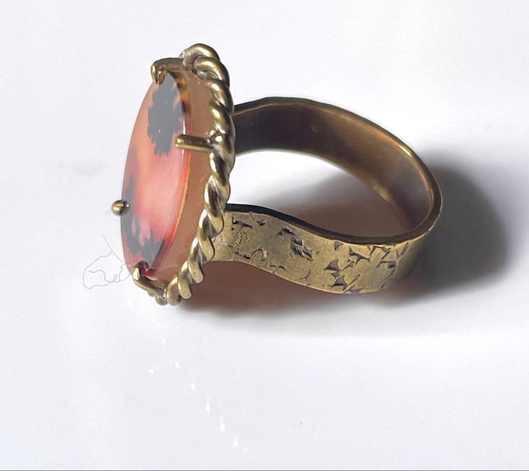 デンドリティックアゲート 額縁リング 真鍮 kitohi