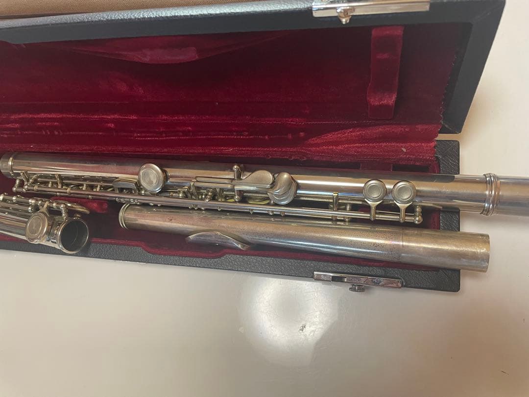 【匿名配送】Muramatsu フルート 銀製 ケース付き　頭部菅銀製