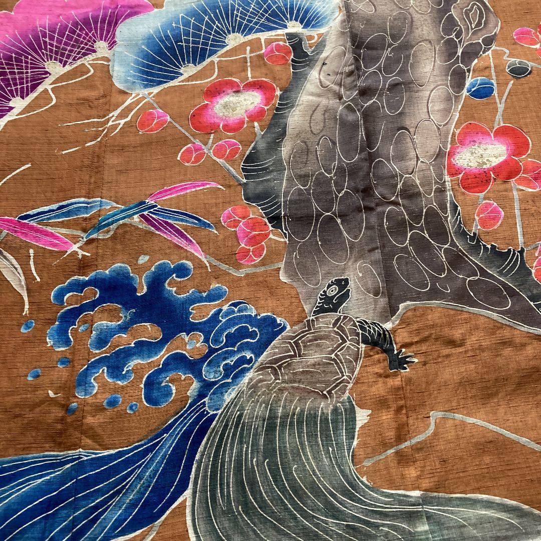 古布4巾(めでたい柄鶴亀)