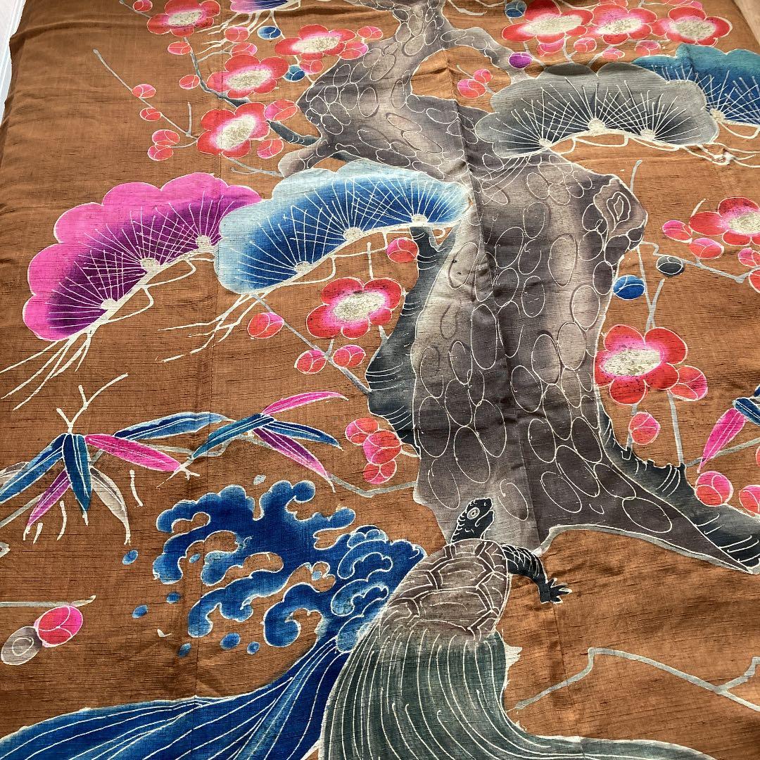 古布4巾(めでたい柄鶴亀)