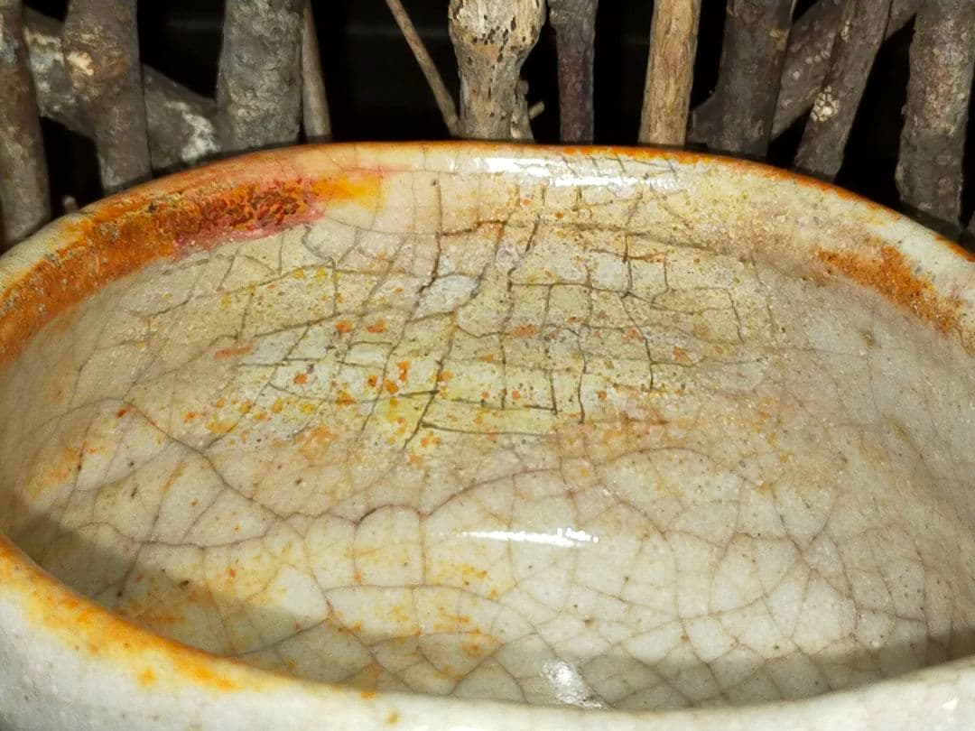 ♥志野　茶碗　在銘　修理あり　骨董　古玩