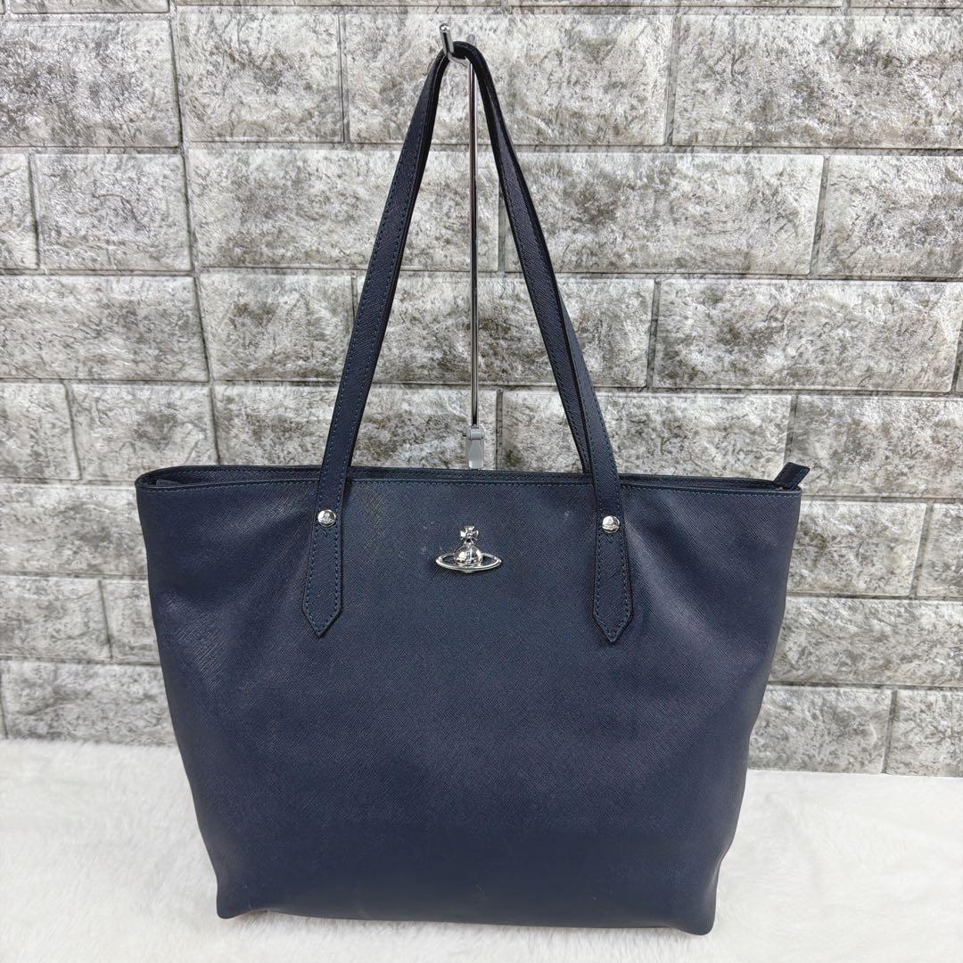 Vivienne Westwood PVC オーブ金具 トートバッグ ネイビー - メルカリ