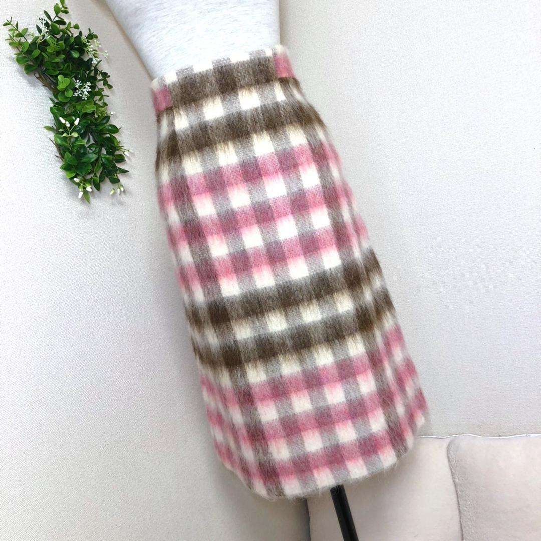 【未使用】ANAYI アナイのチェックウールスカート34