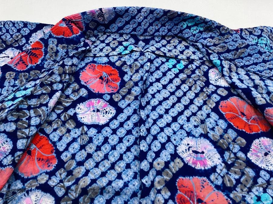 値下げ‼️ 206　中古品　綿　総絞り　ゆかた　有松鳴海絞り　手縫い　浴衣