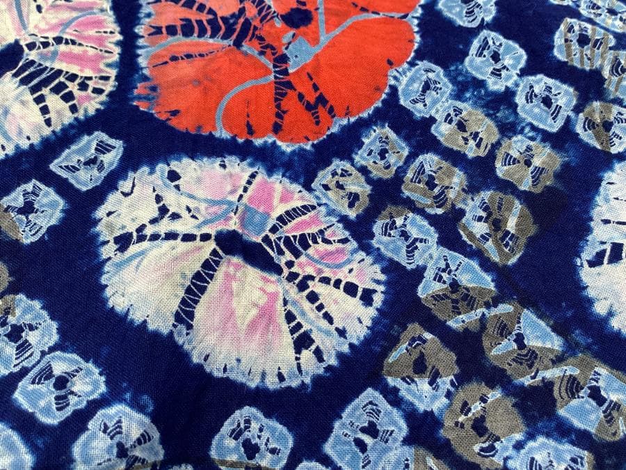 値下げ‼️ 206　中古品　綿　総絞り　ゆかた　有松鳴海絞り　手縫い　浴衣