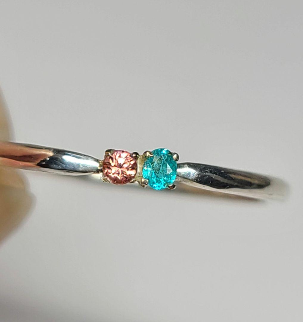 ☆ブラジルバターリャパライバトルマリン&パパラチアサファイア10K