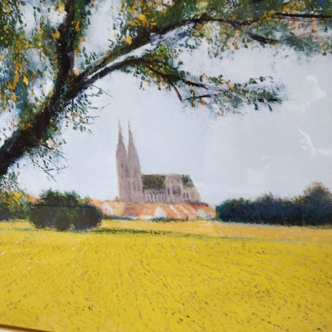 真作] 島田三郎/題名「7月のシャルトル」/大作、油彩F30号/極美品