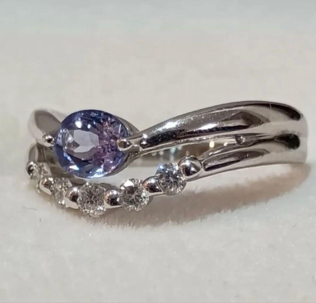 n*o様 タンザナイト ダイヤモンド 2連風リング 、タンザナイトPt900 ピ