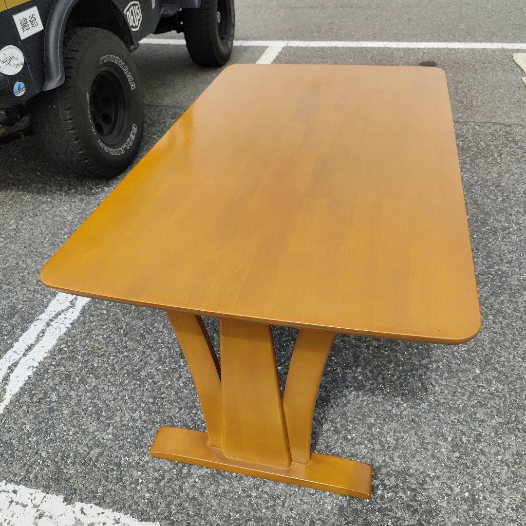 ブラウン 木製 大型ダイニングテーブル 6人 長方形