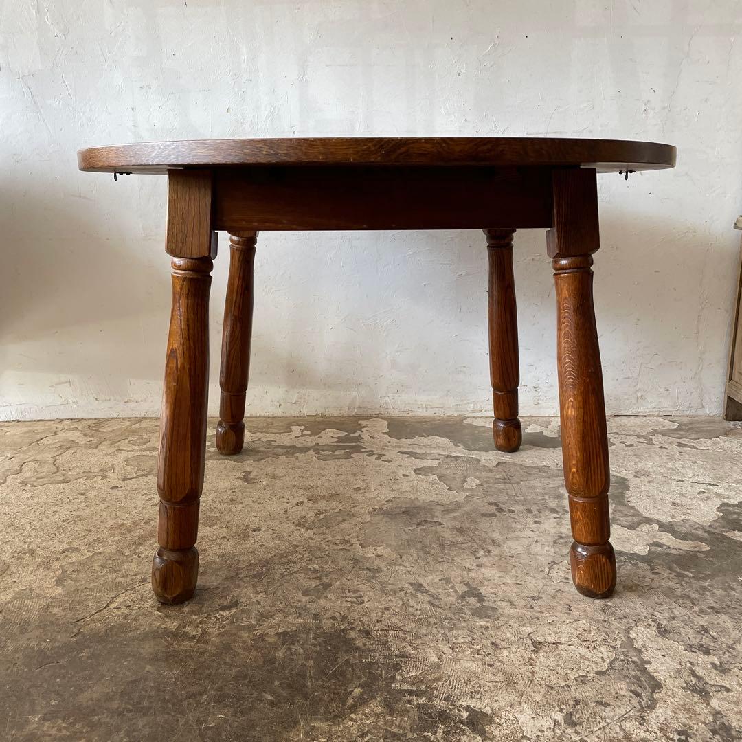 ビンテージ ラウンドエクステンションダイニングテーブル no4