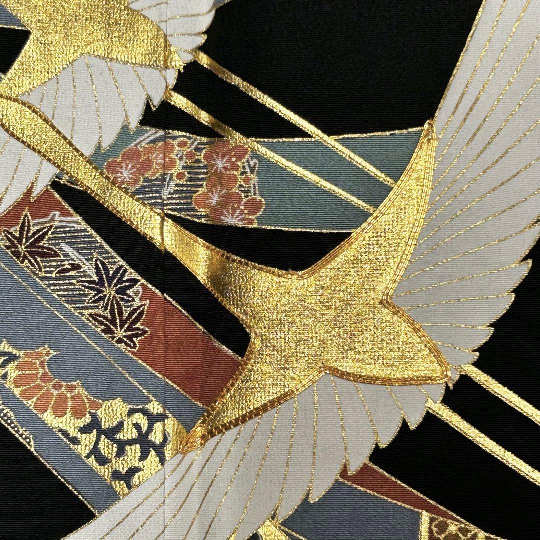 654】友禅•金箔•金駒刺繍 黒留袖 - メルカリ