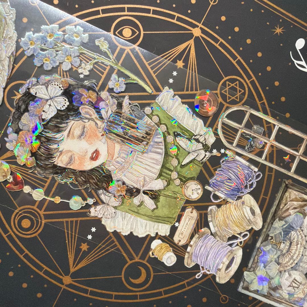 8957】海外 マステ 巻 貝殻光マスキングテープ 残量多め 人物系