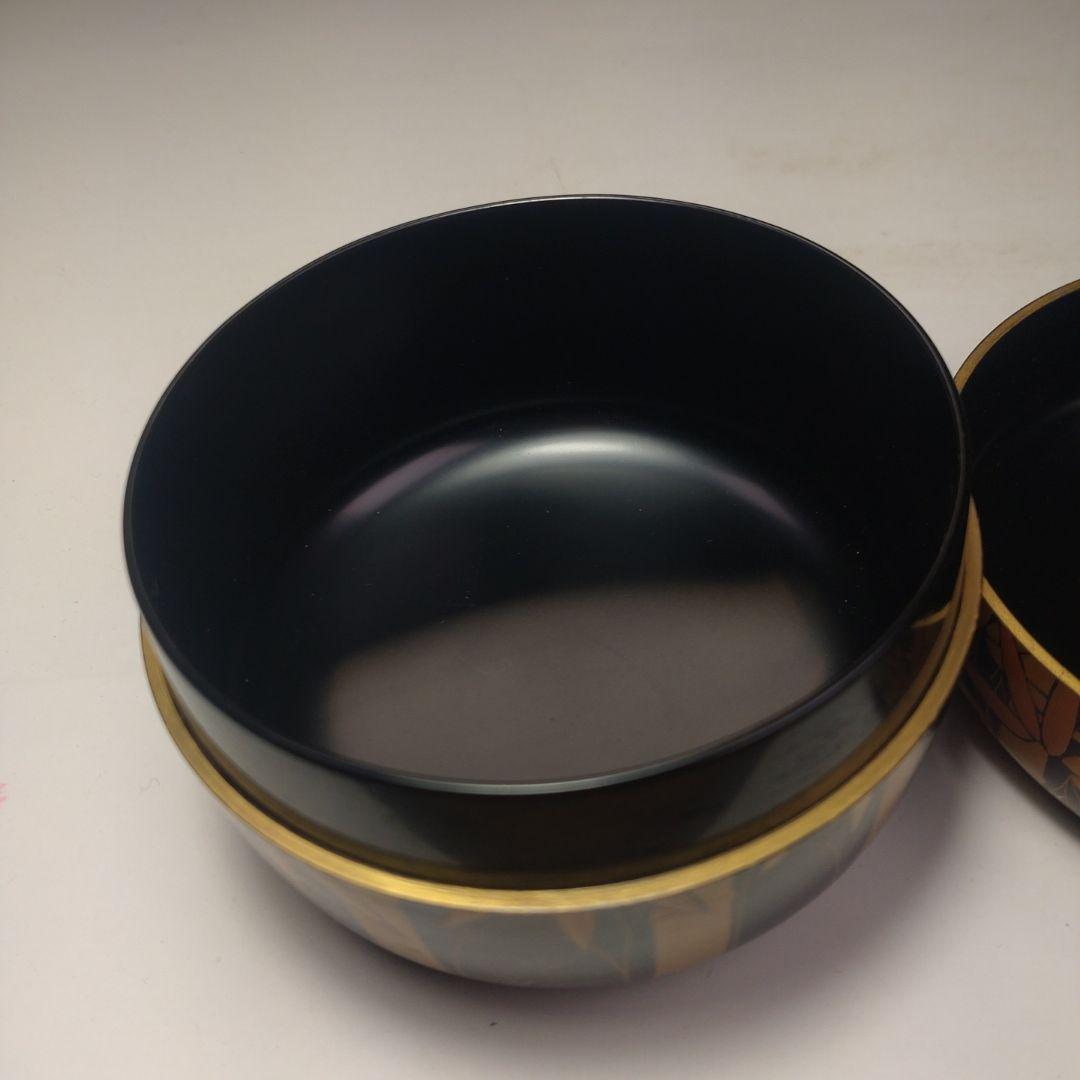 イ215 棗『稚園作』『竹林蒔絵平棗 共箱』漆塗 茶道具