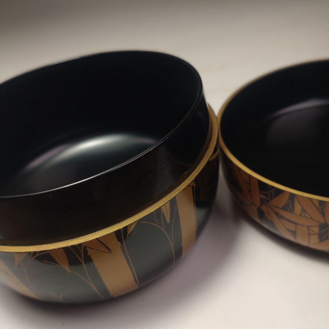 イ215 棗『稚園作』『竹林蒔絵平棗 共箱』漆塗 茶道具