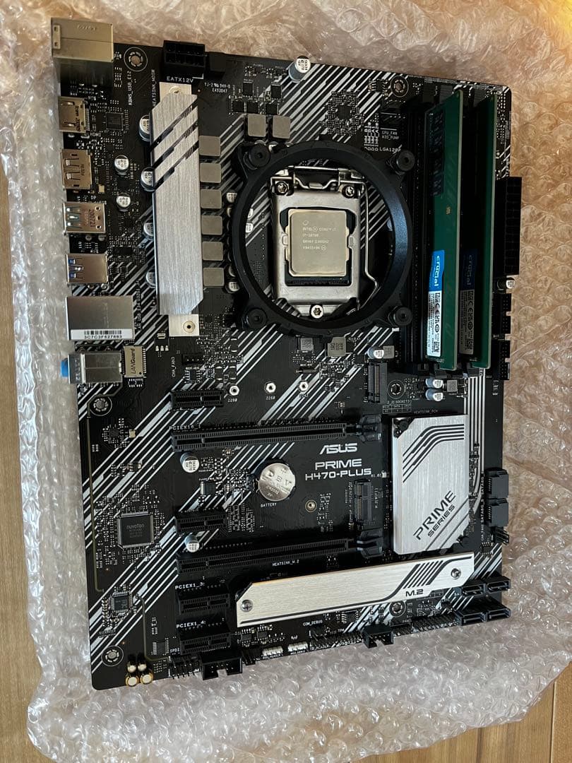 マザーボード、CPU、CPUクーラー、メモリ16GBx2