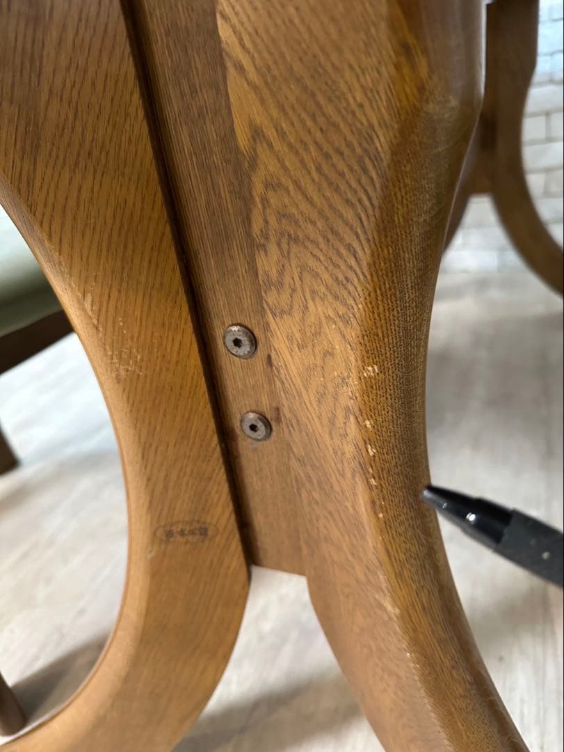 【東京都内23区配送無料】浜本工芸　定価35万ダイニングテーブル　＋チェア4脚