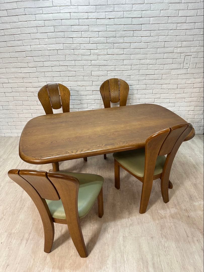 【東京都内23区配送無料】浜本工芸　定価35万ダイニングテーブル　＋チェア4脚