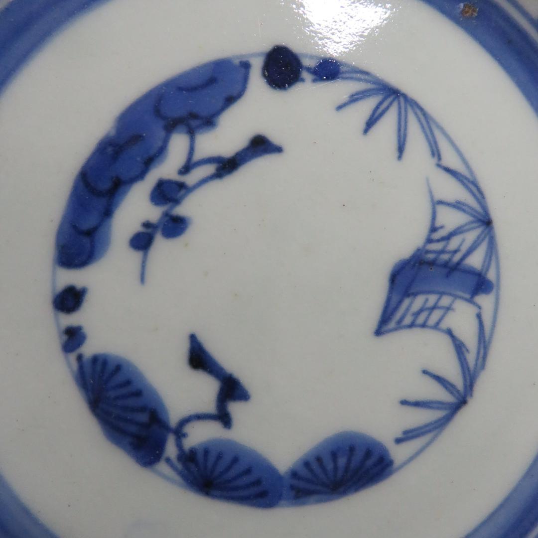 なます皿 5枚 江戸 蛇の目 唐草 松竹梅 窯傷 歪み 蔵出し なます皿