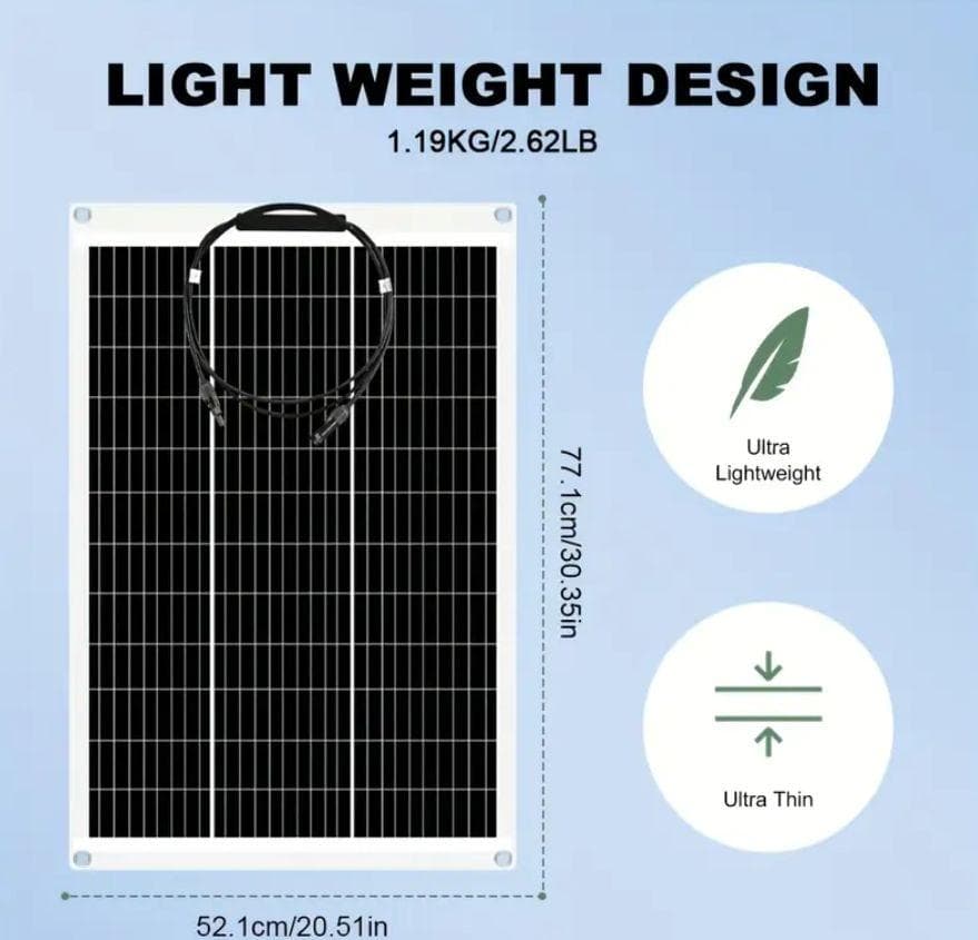 1103 曲がる! 100W2枚で200W ソーラーパネルキット コントローラー
