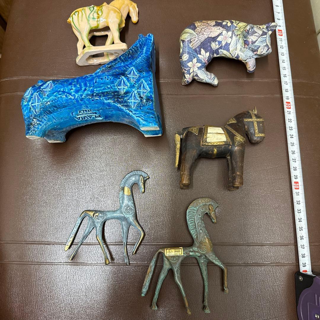 馬のオブジェ ヴィンテージ インテリア 木製 炻器 銅製 まとめ売り