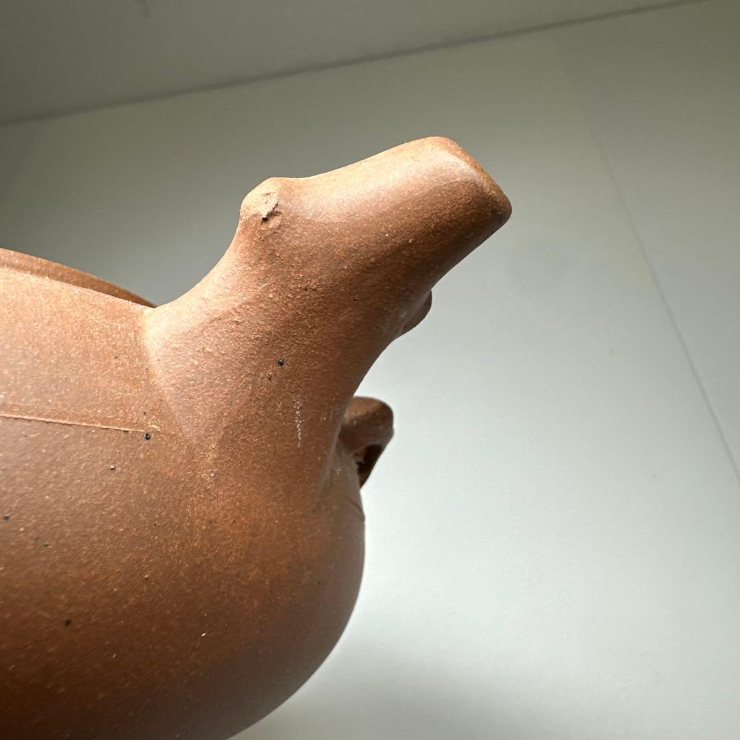 周揚大銘 朱泥急須 幅約20㎝ 東Y7-0430☆2Fタエチ