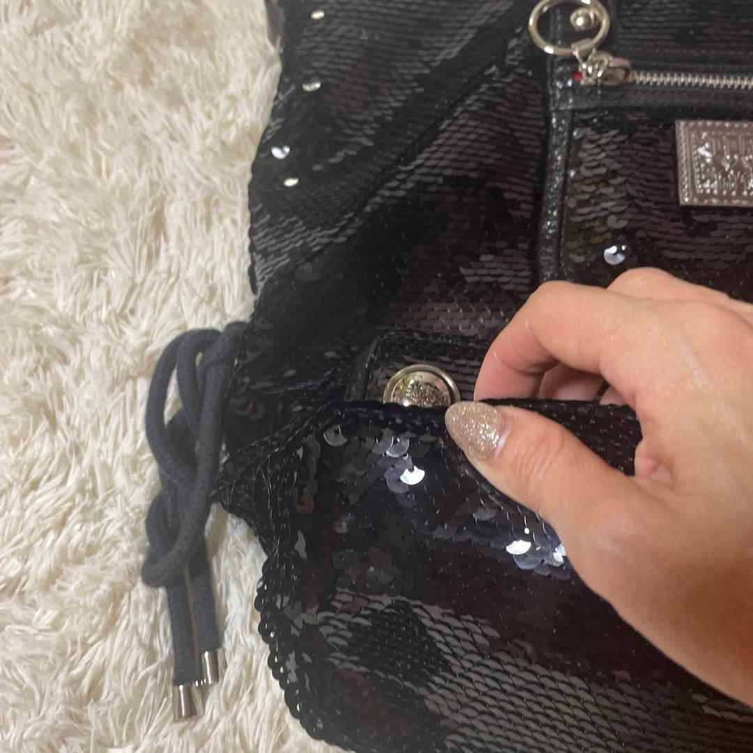 コーチスパンコールバッグ　ブラック