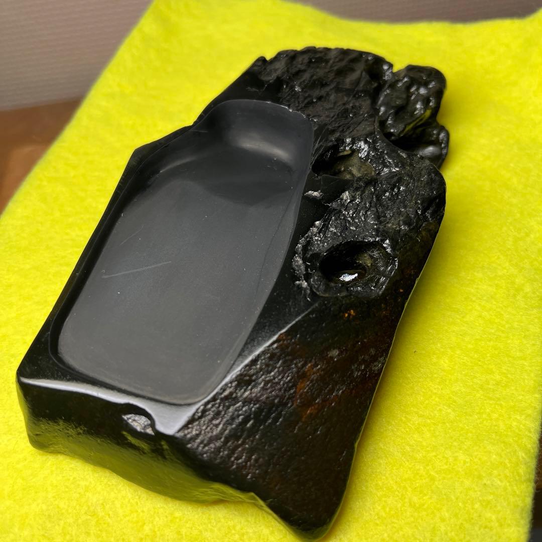 ⭕️屋久島硯 秀命堂 秀命作 純手彫り 希少な硯 女性好み作品 荒々しさ