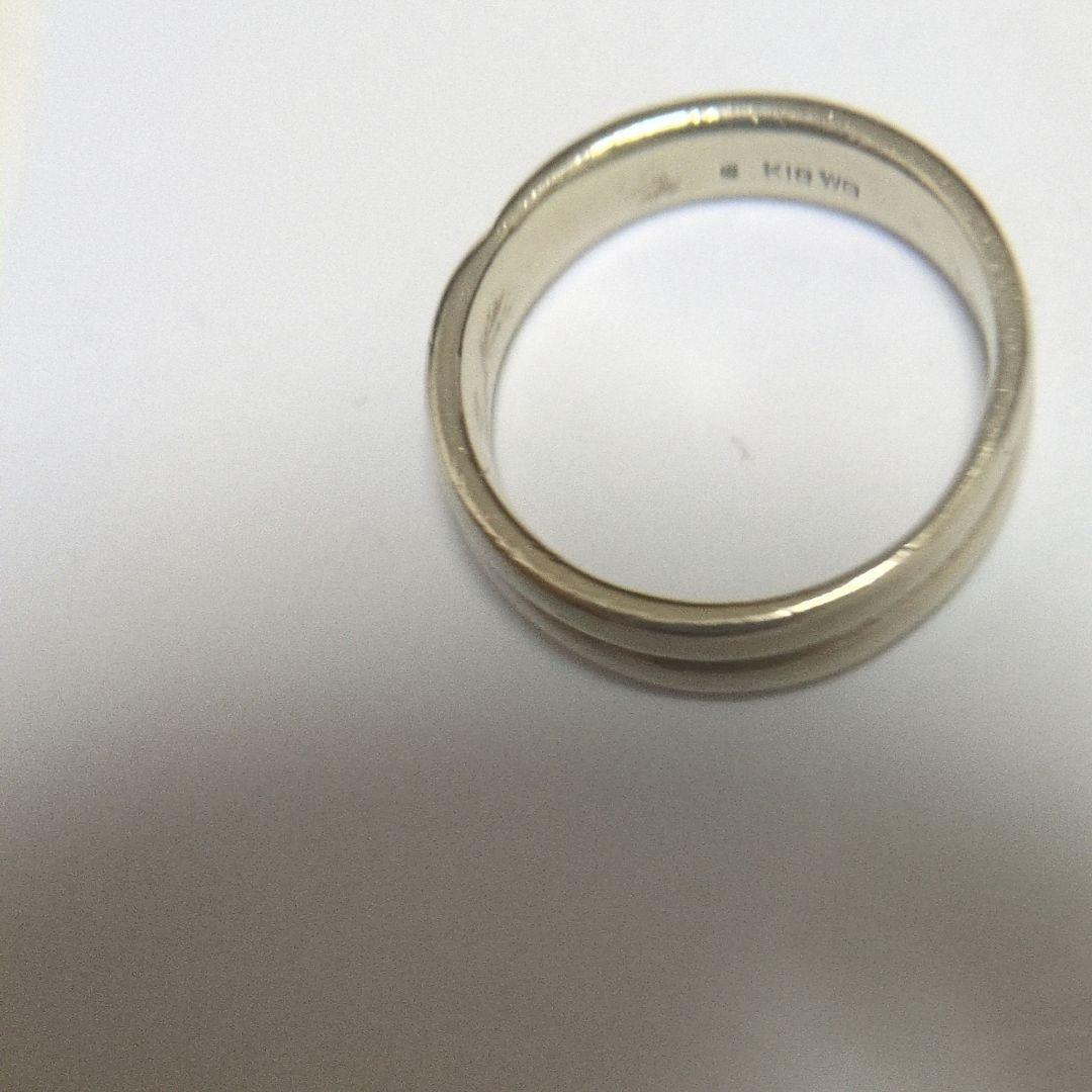 恆*洋様 ＷＧk18リング 青色宝石付き