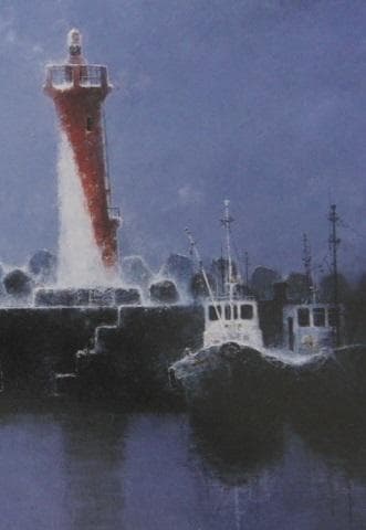 戸狩公久、【津軽】、希少な額装用画集より、新品額装付