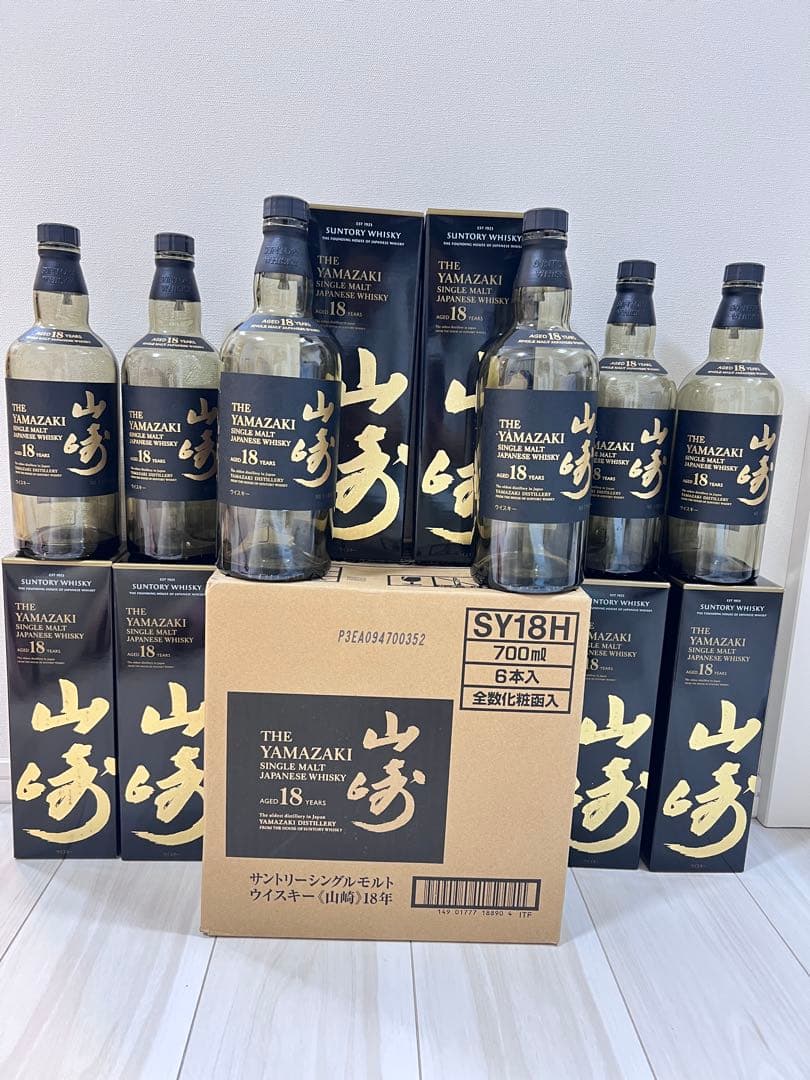 山崎18年(6本)化粧箱付き　空瓶、オリジナルダンボール付き 山崎18年(6本)化粧箱付き 空瓶、オリジナルダンボール付き